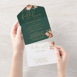 Emerald Fall In Love Blommiga Detaljer Svar Bröllo
