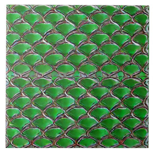 Emerald färg draon skin inspirated artsy kakelplatta