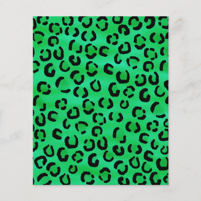 Emerald Färg Leopard Print Mönster. (Framsida)
