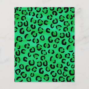 Emerald Färg Leopard Print Mönster.