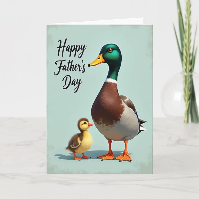 Emerald Fathers Day Vattenfågelkort Kort (Framsida)