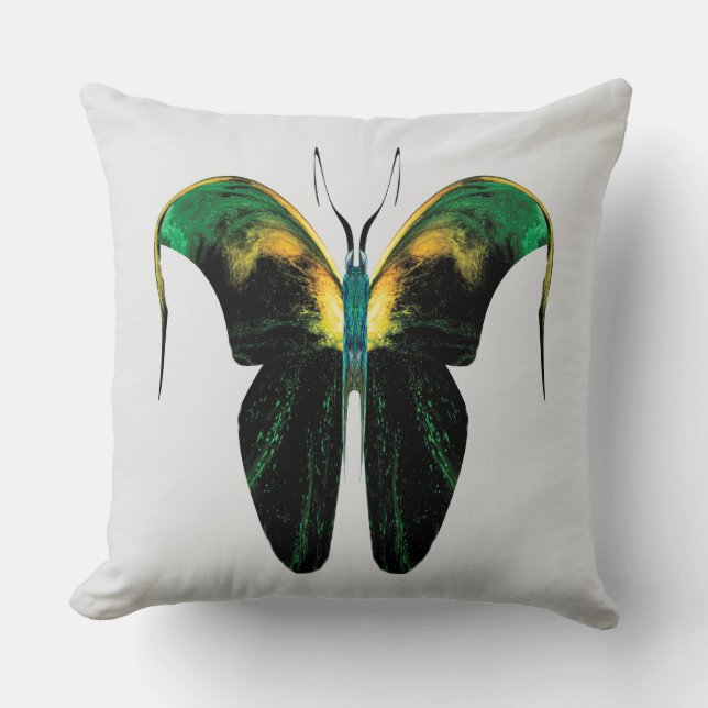 Emerald Flame Butterfly – Surreal Nature Form Kudde (Framsida)