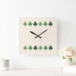 Emerald Flourish Fyrkantig Klocka