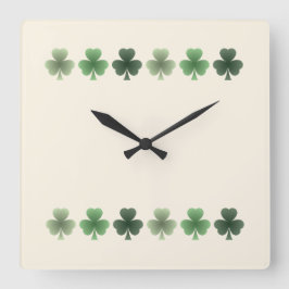 Emerald Flourish Fyrkantig Klocka