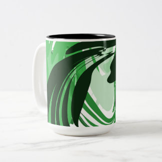 Emerald Flow — Green Abstract Wrap Mug Två-Tonad Mugg