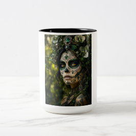 Emerald Forest Calavera – Grön Botanisk Två-Tonad Mugg