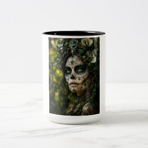 Emerald Forest Calavera – Grön Botanisk Två-Tonad Mugg