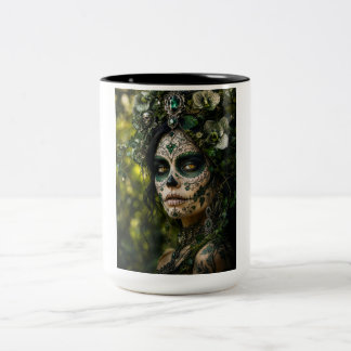Emerald Forest Calavera – Grön Botanisk Två-Tonad Mugg