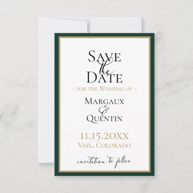 Emerald Forest Save The Date Meddelande (Framsida)