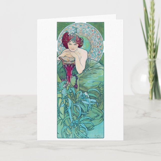 Emerald (Four Jewels), Alphonse Mucha Kort (Framsida)