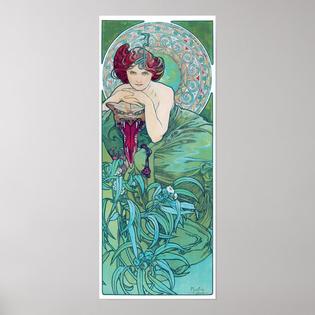 Emerald (Four Jewels), Alphonse Mucha Poster (Framsidan)