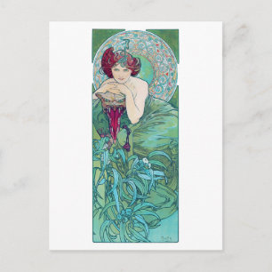 Emerald (Four Jewels), Alphonse Mucha Vykort