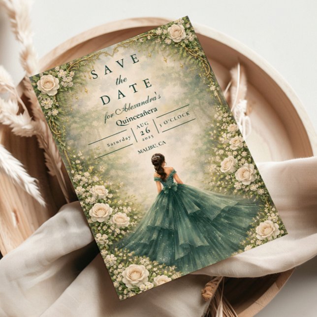 Emerald Garden Rose Quinceañera Spara Datumet (Skapare uppladdad)