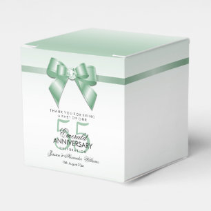 Emerald Gem Bow & Ribbon 55-årsdagen Bröllop Presentaskar