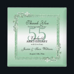 Emerald Gem & Glitter 55:e Bröllop-årsdagen Magnet<br><div class="desc">Glamoristisk och elegant efter 55:e Emerald Bröllop-årsdagen gynnar magnet med snyggt emerald grönt Gem-stenjuveler hörnantika dekorationer och matchande färgad gräns glitter. En romantisk design för firande. All text, teckensnitt och teckensnitt i färg är helt och hållet anpassade för att uppfylla dina krav. Om du vill ha hjälp med att anpassa...</div>