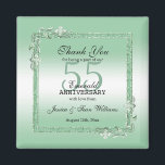 Emerald Gem & Glitter 55:e Bröllop-årsdagen Magnet<br><div class="desc">Glamoristisk och elegant efter 55:e Emerald Bröllop-årsdagen gynnar magnet med snyggt emerald grönt Gem-stenjuveler hörnantika dekorationer och matchande färgad gräns glitter. En romantisk design för firande. All text, teckensnitt och teckensnitt i färg är helt och hållet anpassade för att uppfylla dina krav. Om du vill ha hjälp med att anpassa...</div>