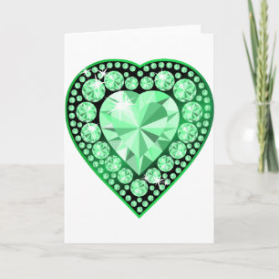 Emerald Gem Heart Helgkort