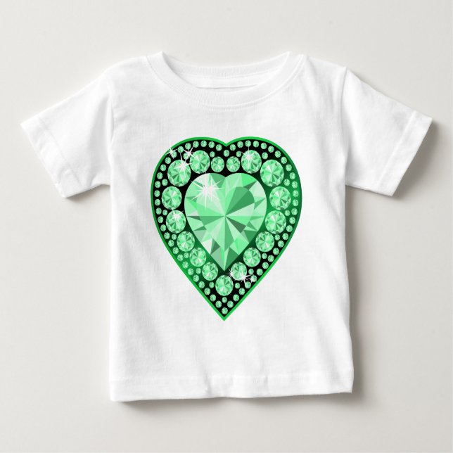 Emerald Gem Heart T-shirt (Framsida)