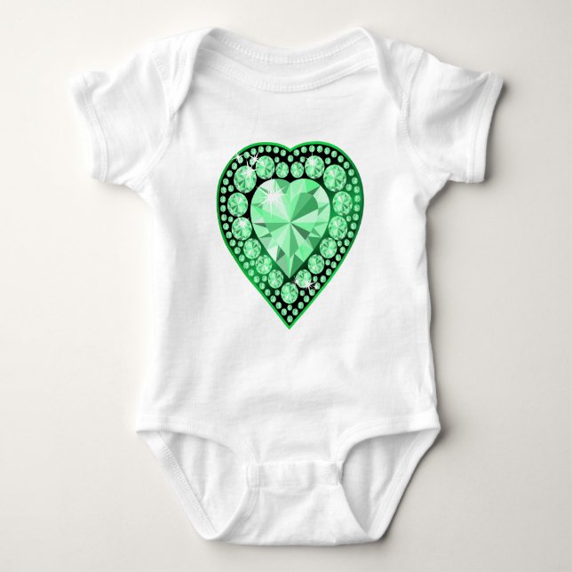 Emerald Gem Heart T-shirt (Framsida)