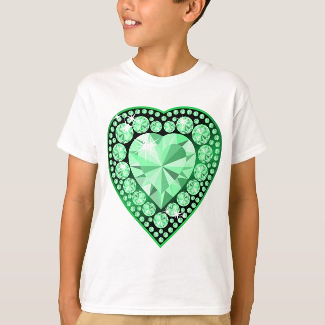 Emerald Gem Heart T-shirt (Framsida)