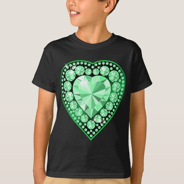 Emerald Gem Heart T-shirt (Framsida)
