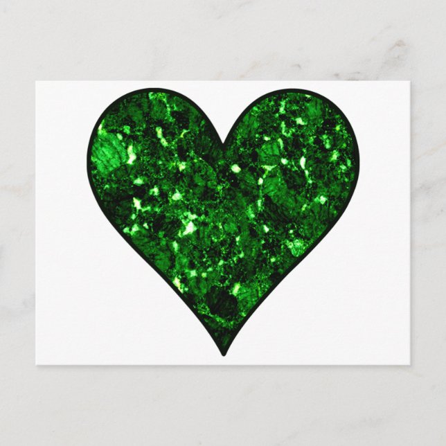 Emerald Gem Heart Vykort (Framsida)