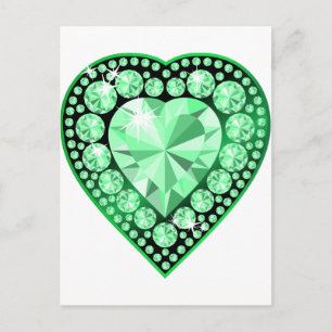 Emerald Gem Heart Vykort
