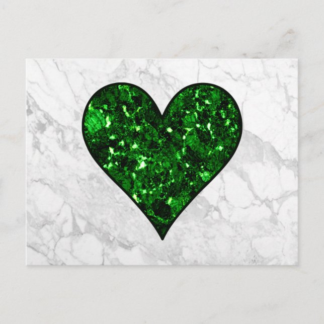 Emerald Gem Heart Vykort (Framsida)
