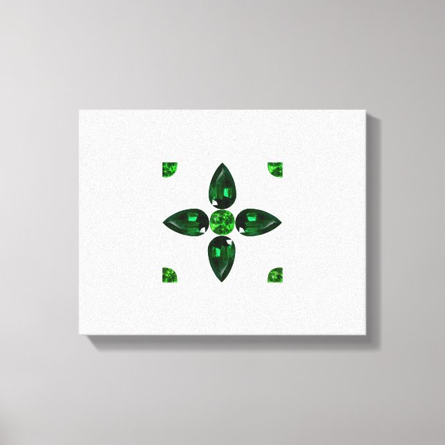 Emerald Gemstone Art, Grönt Canvastryck (Framsida)