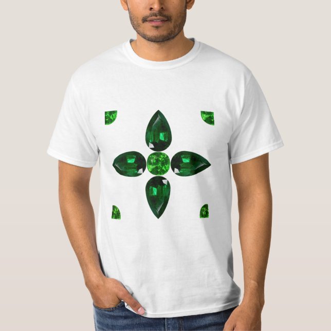 Emerald Gemstone Art, Grönt T Shirt (Framsida)