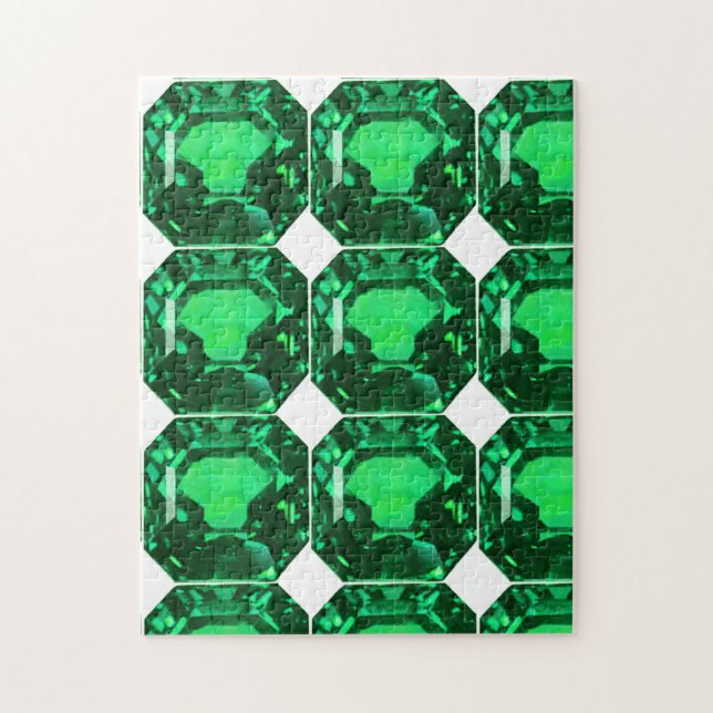 Emerald Gemstone, Birthstone May, Ljust grönt Pussel (Vertikal)