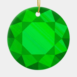 Emerald Gemstone/Jewel Graphic Image Julgransprydnad Keramik