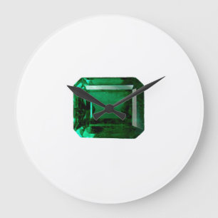Emerald Gemstone, May Birthstone, Grönt Large Cloc Stor Klocka