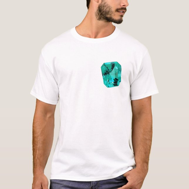 Emerald Gemstone printed on T Shirt (Framsida)