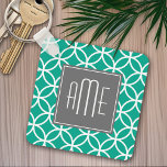 Emerald Geometric Mönster med Monogram<br><div class="desc">En djärv,  grafisk design i färsk,  glad färg. Om du behöver justera monogrammet klickar du på anpassningsknappen och gör ändringar.</div>