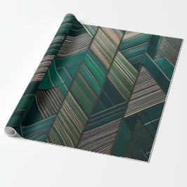 Emerald Geometry – Modern Art Deco-papper Presentpapper