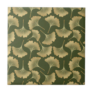 Emerald Ginkgo Elegans – Lyxig Guld Botanisk 12 Kakelplatta