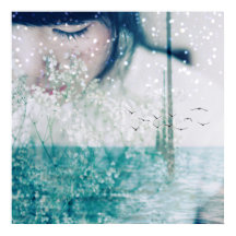 Emerald Girl-Grönt Poster Papper 24-tums x 24-tums