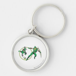 Emerald Gladiator & Emerald Archer Rund Silverfärgad Nyckelring
