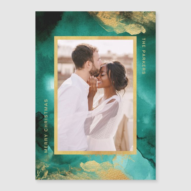 Emerald Glamor | Vattenfärgfotojul (Framsida)