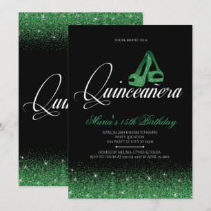 Emerald Glitter, Quinceanera-inbjudan Inbjudningar