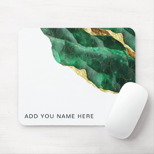 Emerald Gold Add Your Text Custom Musmatta (Med mus)