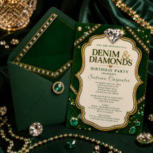 Emerald Gold Denim & Diamonds Födelsedagsfest