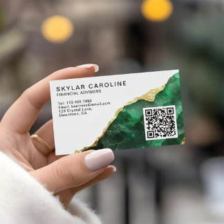 Emerald Gold finansiella rådgivare RQ-kod Visitkort