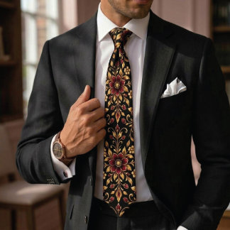Emerald Gold Royal Damask Slipsklöver | Lyx Manlig Slips