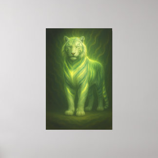 Emerald Golden Glow White Tiger – Standing Lightfo Canvastryck