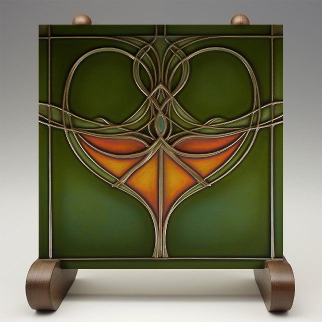 Emerald Grace Art nouveau Kakelplatta (Skapare uppladdad)