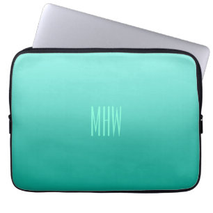 Emerald Gradient anpassningsbar monogram laptop sl Fodral