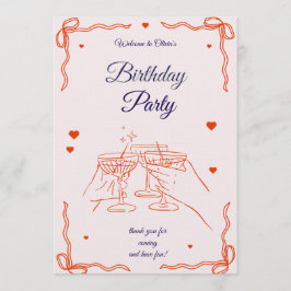 Emerald Green and Gold Champagne Birthday Party Fo Inbjudningar