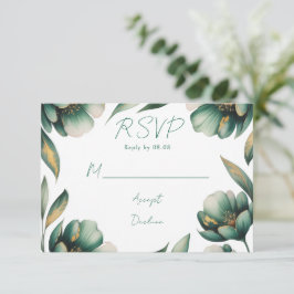 Emerald Green and Gold Rose Wedding OSA Kort